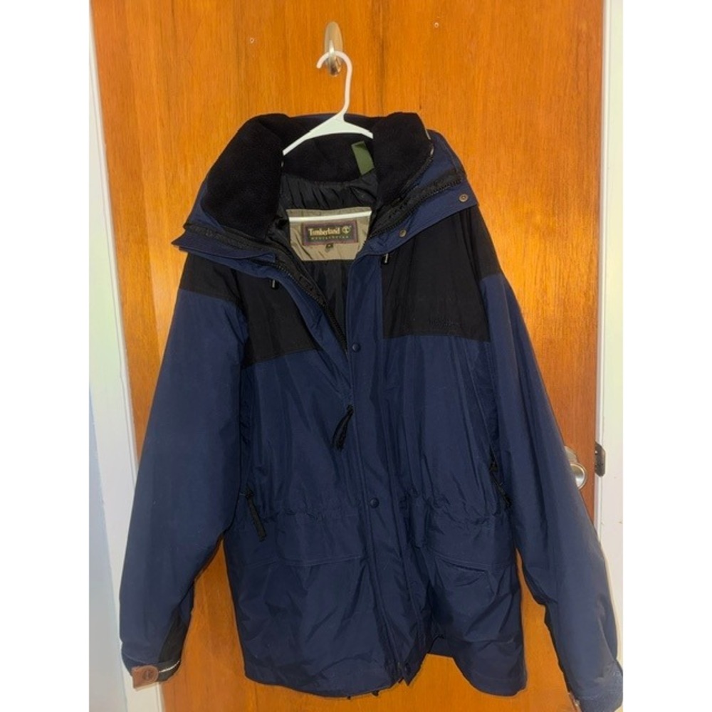 Vintage Timberland Weathergear Mens 3-in-1 Jacket Navy Blue Black